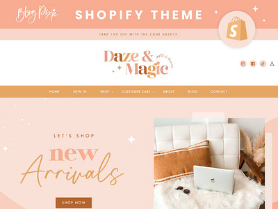 Shopify Theme - Daze And Magic blog pixie bohemian website boho template boho website boutique design boutique templates bright boho canva template ecommerce templates ecommerce website online shop online store shopify shopify banners shopify design shopify template shopify theme shopify theme daze and magic shopify theme store small business