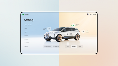 HMI Concept - Setting automotive automotive ui design car multimedia interface clean hmi