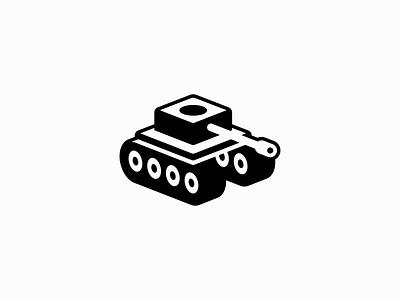 Minimalist Tank Logo branding design emblem game geometric icon identity illustration logo mark military minimalist negative space protection symbol tank toy vector