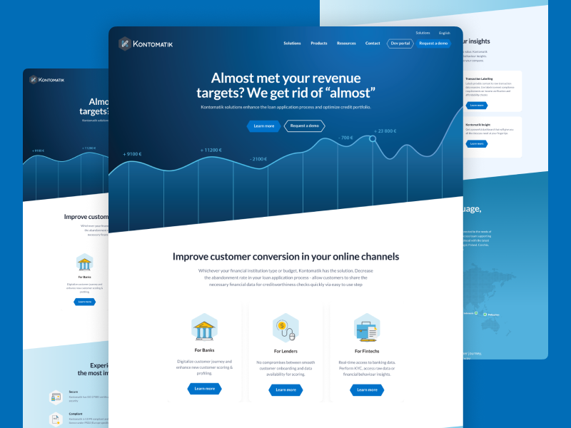 Kontomatik - website design graphic design landingpage ui ux webiste