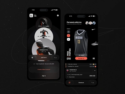 Sports e-commerce App app app design cart checkout clothing e shop ecommerce mobile app mobile app design nba nike online shop online store personlization product product design shop shopify store ui ux