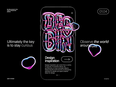 Design inspiration 3d 3d text app arrow balloon cinema4d glasses inspiration iphone light minimal mobile pagination redshift simple soft trending typography typogrh ui