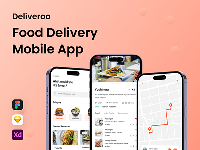 Deliveroo - Food Delivery Mobile App business food food delivery mobile app mobile design order point of sale restaurant ui design ux design