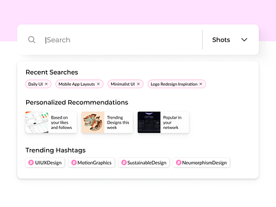 Search Bar - Redesign for Dribbble communityengagement dailyui design redesign ui uiux userexperience ux