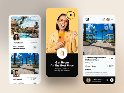 Hotel Booking App - Daily UI 006 app art bookingapp brand hotelbooking landingpage logo modern promotion uiux