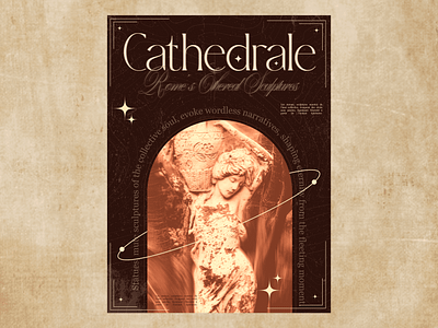 Cathedrale - Rome's Ethereal Sculptures aesthetic branding brown design graphic design illustration latest poster design logo photo editing poster design rome sculptures statues trending vector vintage y2k