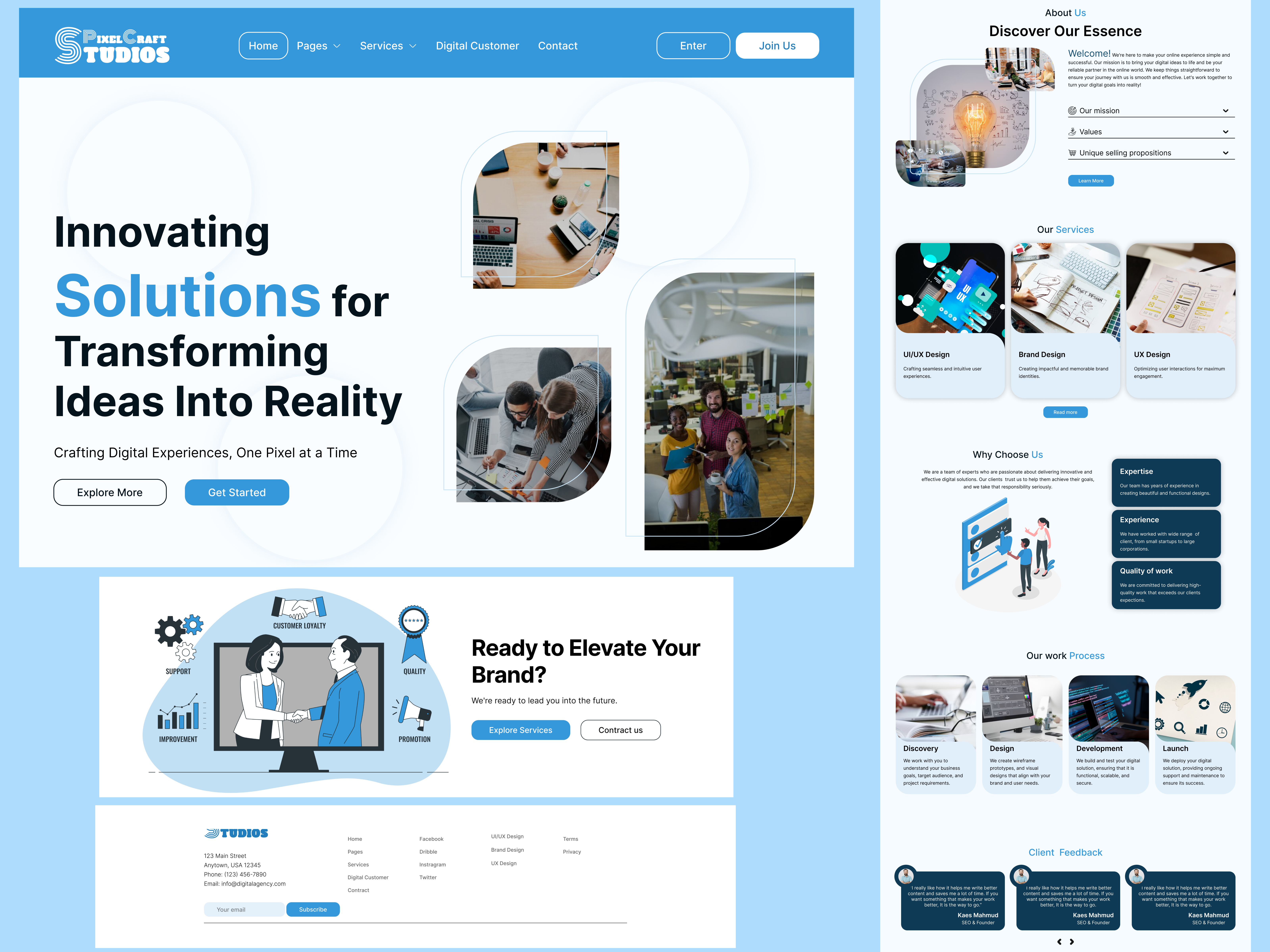 Digital Agency Landing Page :Sleek and Modern creativedesign design digitalagency dribbbleshowcas herosection homepage illustratin landingpage ui uidesign webdesign