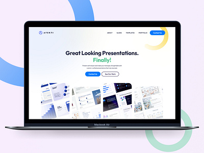 Presentation Agency Website blue design green landing light page ui uiux web webdesign yellow