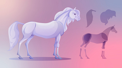 Cartoon horse movable animation app illust illustration motion graphics ux vector