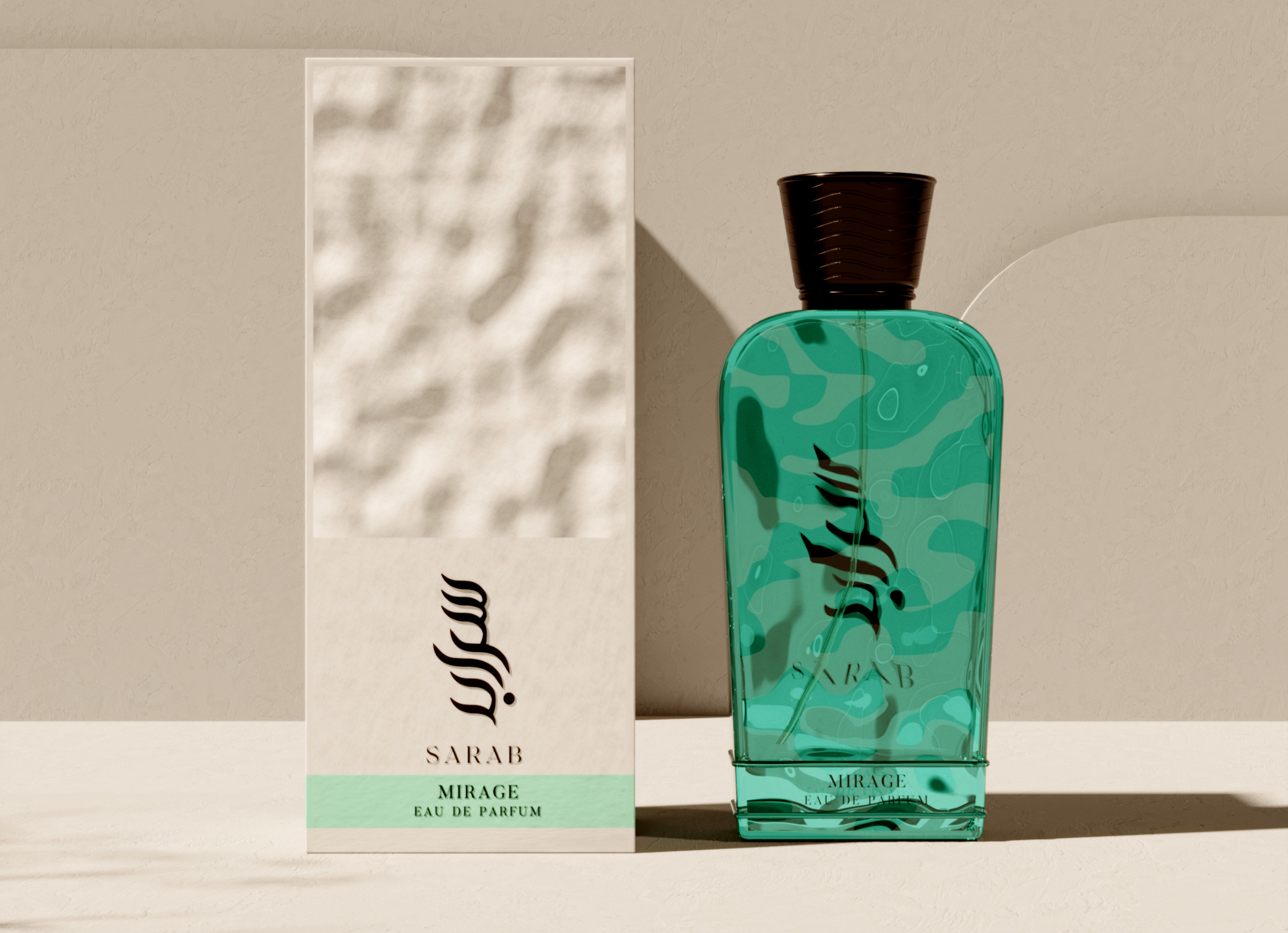 Sarab Perfumes 3d bottle branding design illustration packaging perfume product render ui