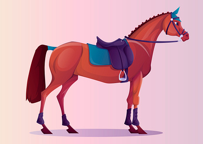 Сartoon riding horse animation app illustration motion graphics vector