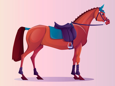 Сartoon riding horse animation app illustration motion graphics vector