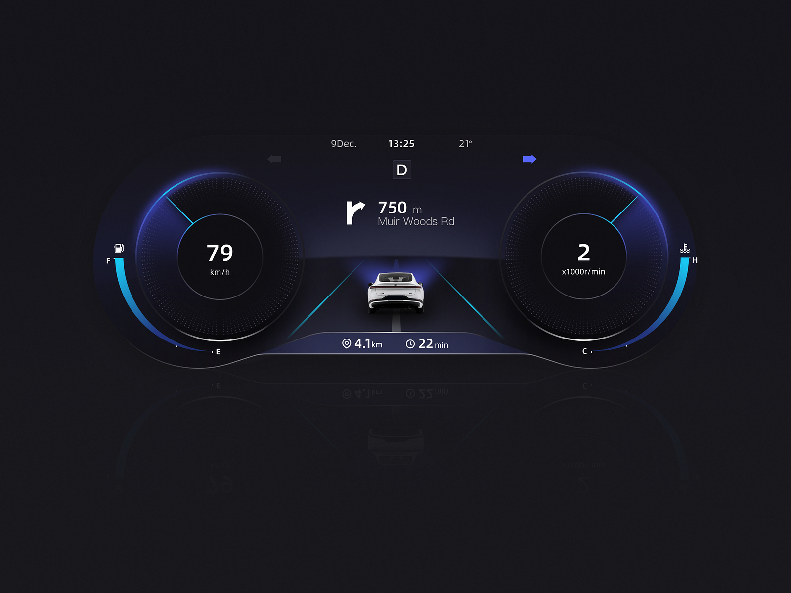 Car Dashboard UI by Wuhuarou_Design on Dribbble