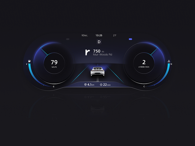 Car Dashboard UI by Wuhuarou_Design on Dribbble