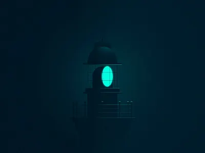 The Lighthouse 2d animation cartoon gradient illustration lighthouse lighting motion motion graphics vector
