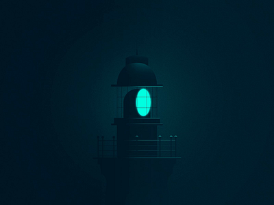 The Lighthouse 2d animation cartoon gradient illustration lighthouse lighting motion motion graphics vector