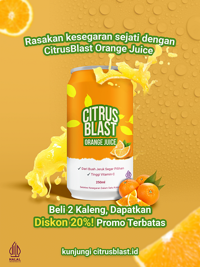 CitrusBlast - Drink Promotion Poster branding drink juice orange photoshop poster promotion