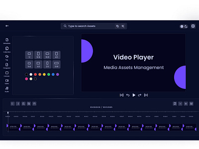 Video Editor Web Application app assets management dark editor management ratio timeline video video editor web web application website