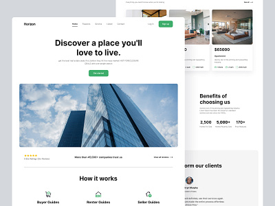 Real Estate - Landing page design branding clean interface corporate graphic design landing page minimal modern product design real estate typography ui user friendly ux web design webflow website