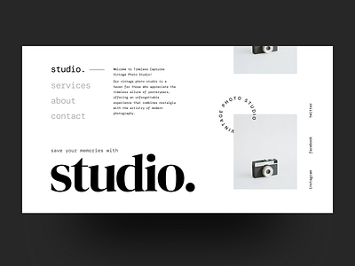 Vintage Photo Studio Landing Page Concept UI landing photo studio ui vingage