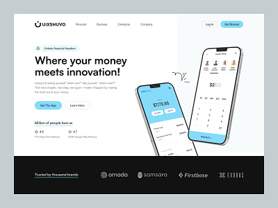 Digital Banking - Finance Landing Page clean ui concept credit card customize figma finance fintech mobile banking onboarding payment saas transaction ui ux web design