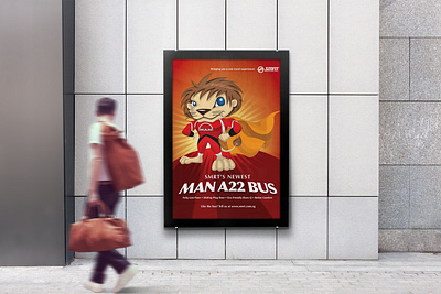 MAN A22 Bus launch branding bus wrap lion mascot poster vehicle wrap