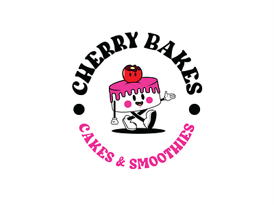 Cherry Bakes bakes brand identity branding cakes character cherry cherry bakes cute design graphic design illustration logo pastry retro smoothies vintage