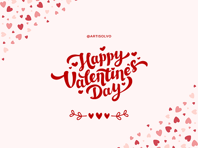 Pink and Red Lettering Valentine's Day artisolvo valentines day