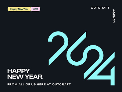 2024 2024 agency branding creative design graphic design happy new year icon illustration minimal modern new year outcraft simple typography ui web design