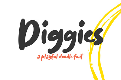 Diggies – A Playful Doodle Font baby birthday book calligraphy children comic cute font free font funny hand lettering illustration kid kids lettering text type design typography