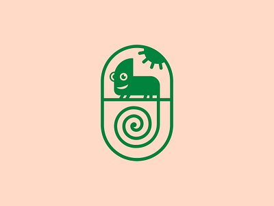 Hypno Chameleon Logo Concept animal art branding chameleon cool graphic design green hypnotic illustration linear lines lizard logo logos minimalistic modern tail