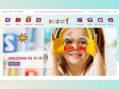 kidz1 Play School Website 2d designe 3d designes app development graphic design ui web development website development