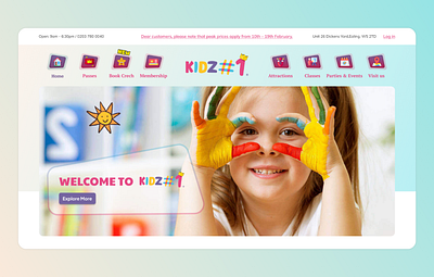 kidz1 Play School Website 2d designe 3d designes app development graphic design ui web development website development
