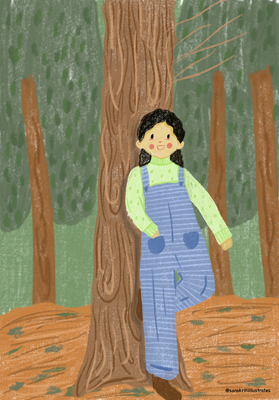 Girl In The Woods artist character design freelance illustrator illustrator procreate art