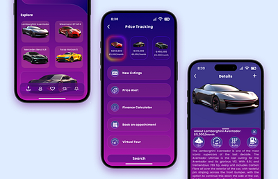 KARS - E-Commerce mobile app cars e commerce gradients ios mobile app ui design ux design