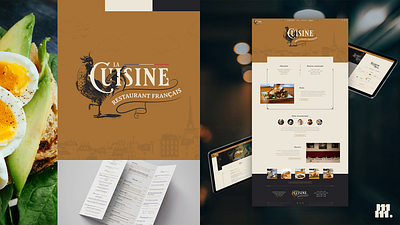 La Cuisine identity baguette branding cook design food france french graphic design identity illustrator kitchen landing page logo menu photoshop restaurant rooster vector web design