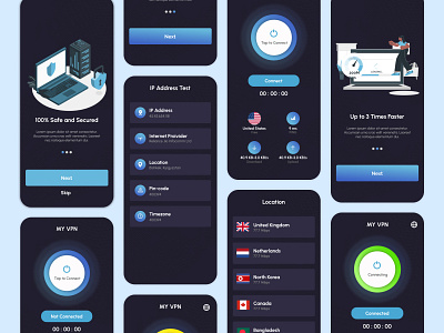 VPN APP app branding case study design graphic design ui uiux vpn vpn app