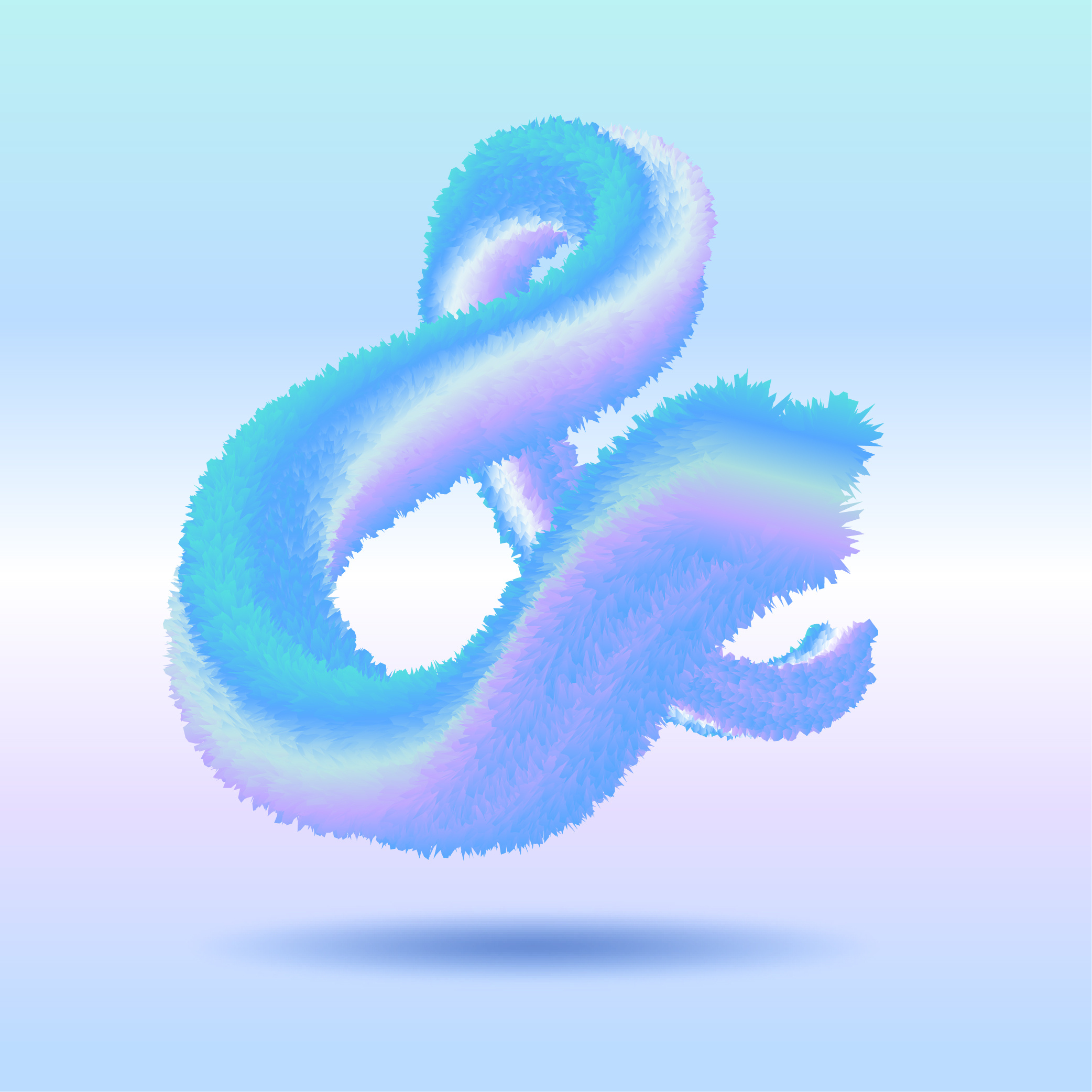 Realistic Furry Icy blue Ampersand 3d ampersand blending branding cover design furry graphic design icy illustration logo realistics