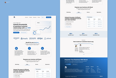 Boost - CRM landing page crm figma high fidelity landing page product design ui ui design ux