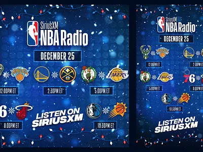 SiriusXM NBA Radio XMAS Day adobe photoshop basketball creative design graphic design nba photoshop radio social media typography