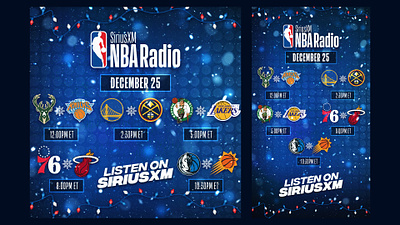 SiriusXM NBA Radio XMAS Day adobe photoshop basketball creative design graphic design nba photoshop radio social media typography