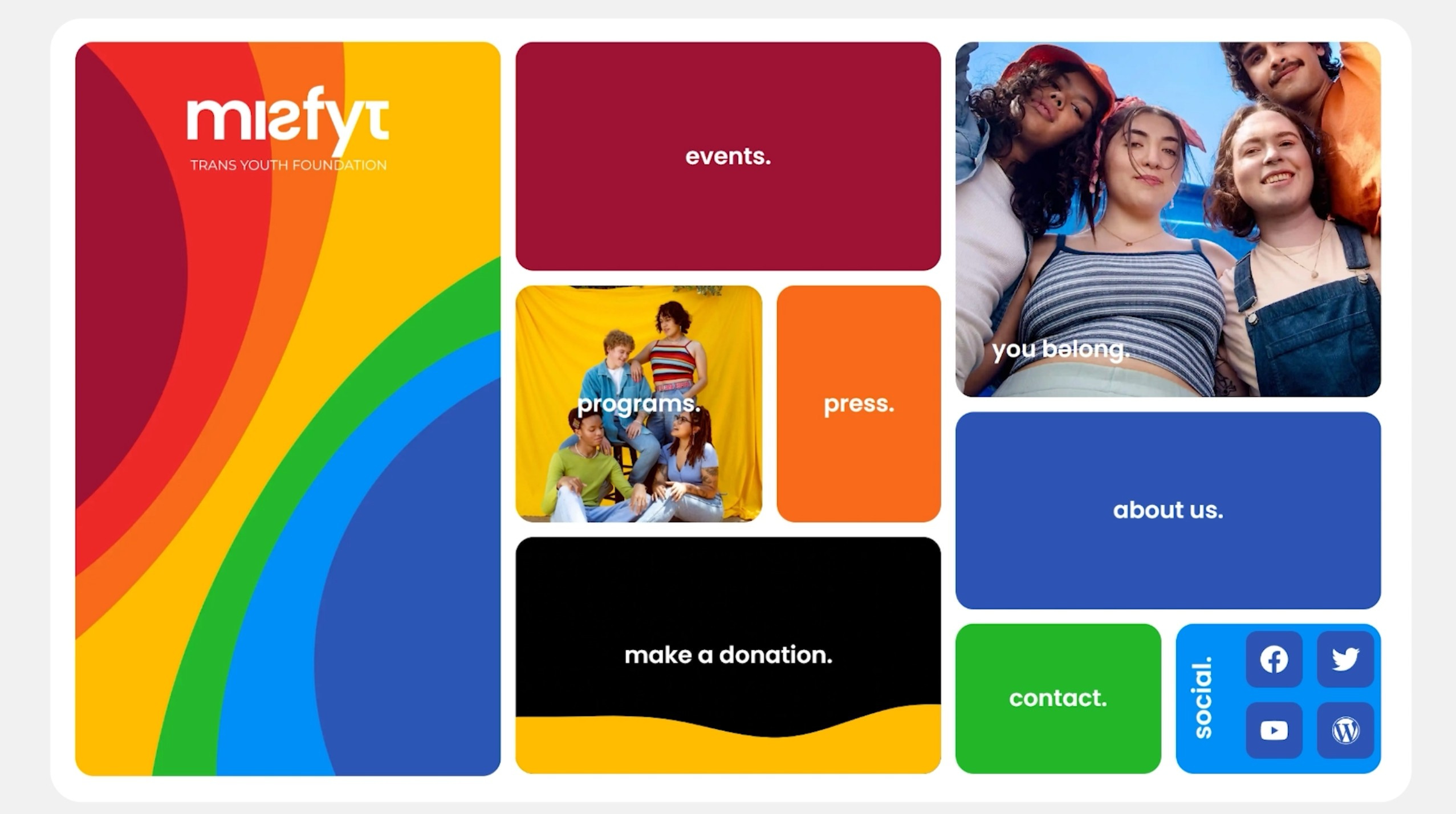 misfyt website design bento bentogrids elementor figma lgbtq motion pride transgender uiux web web design wordpress