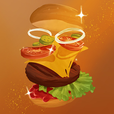 Burger burger children art children book illustration food food design hamburger illustration