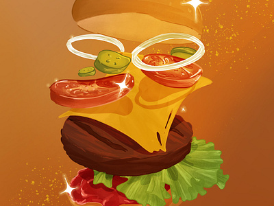 Burger burger children art children book illustration food food design hamburger illustration