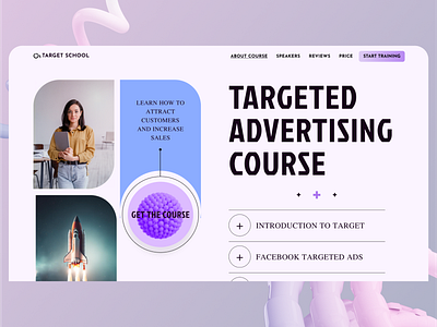 Landing Page for Targeting course branding digital landing page target course targetologist ui website