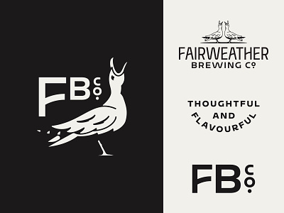 Fairweather Brewing Co. badge beer bird branding brewery brewing business company craft fairweather hamilton identity illustration lockup mascot monogram seagull type