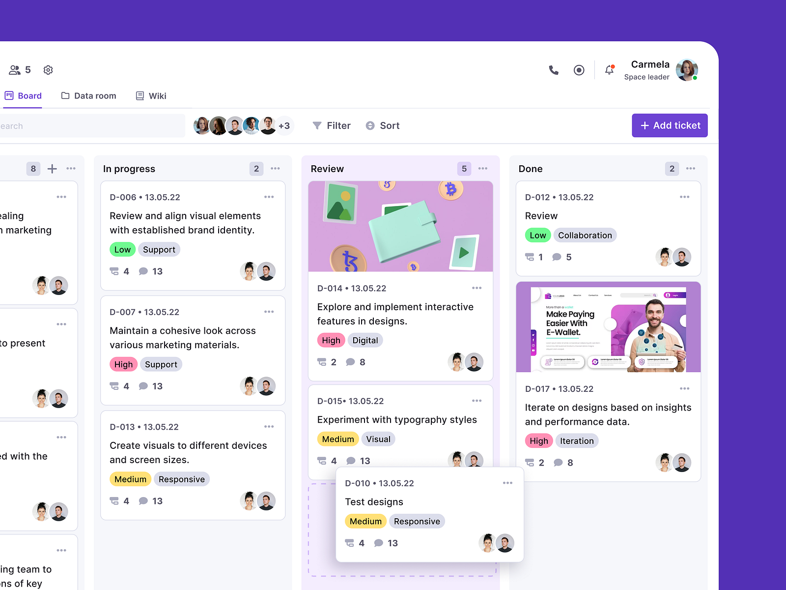 Task Management Tool (Board) by Angelina S on Dribbble