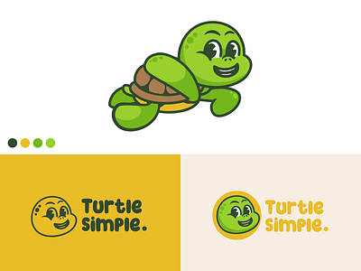 Turtle Mascot Cartoon 🐢 branding cartoon logo logo turtle mascot
