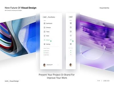 Sidebar Portfolio concept design graphic design presentation sidebar sidebar design ui ui design uiux uiux design visual design