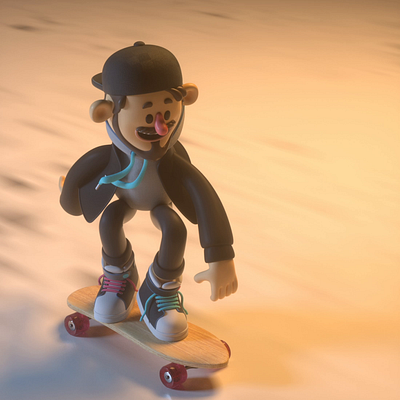 Skate 3d 3danimation 3dcharacter animation c4d character design hipster illustration render skate skateboard vago3d